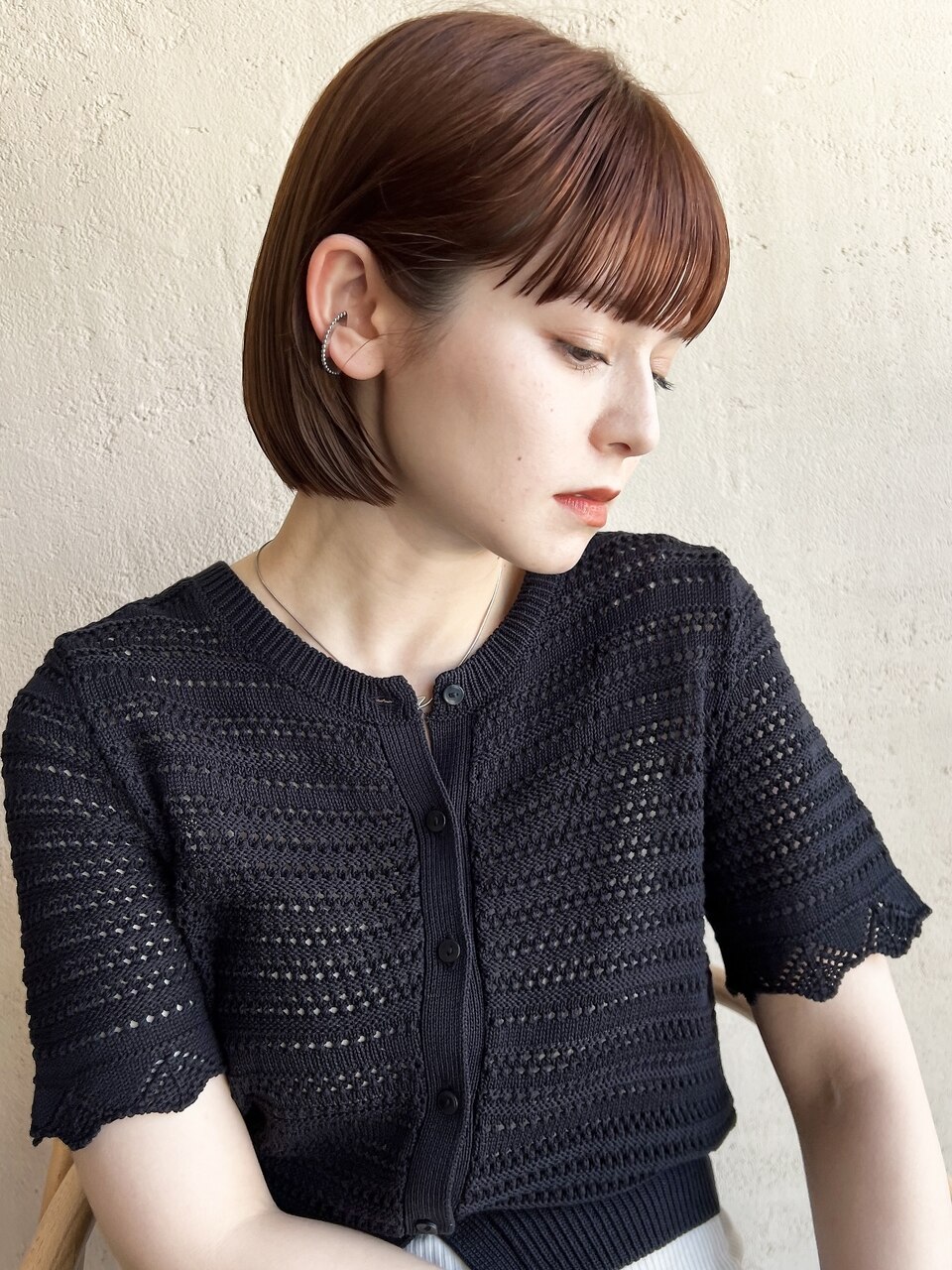 ミニボブ×オレンジボブ×オレンジブラウン×暖色カラー×ボブ