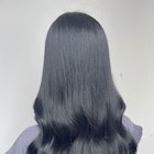 ブルーブラック/暗髪カラー/レイヤーカット/韓国風/オージュア