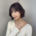 ラベンダーカラー/艶髪/顔周りカット/天神韓国ヘア/福岡