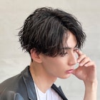 大人ヘアツイストスパイラルパーマかきあげセンターパート渋谷