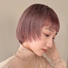 ピンクベージュ/ラベンダーベージュ/ショート/ショートボブ