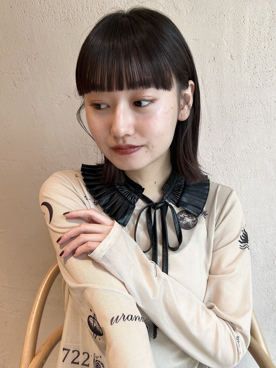 切りっぱなしボブ×フルバング×ボブ×前髪カット×10代20代30代
