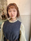 オン眉とボブパーマ