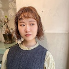 オン眉とボブパーマ