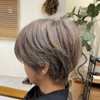 白髪ぼかしハイライトショートボブ
