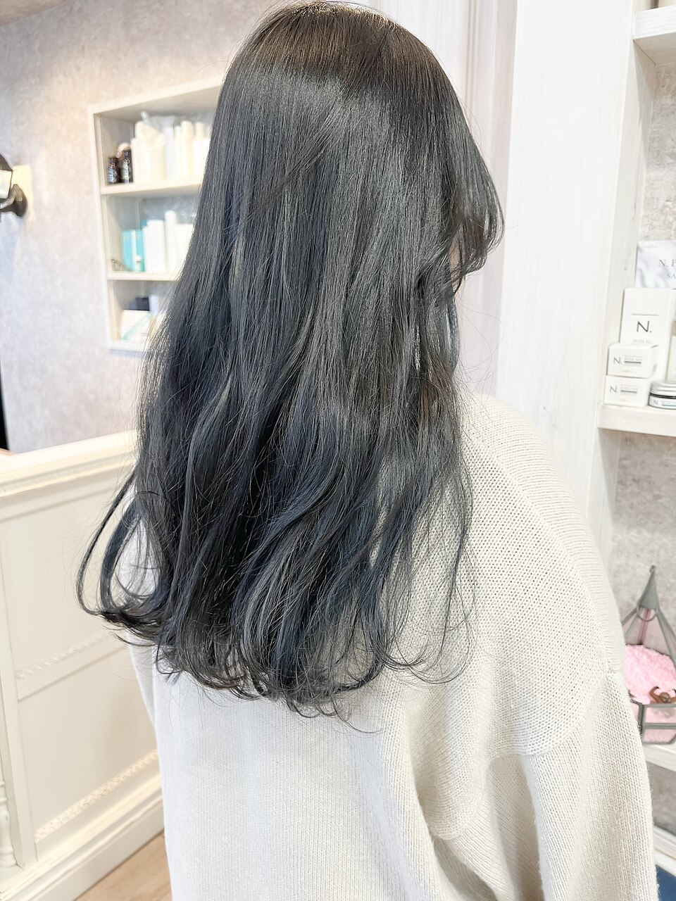 福山市美容室Caary20代30代冬カラーグレージュブルーグレージュ