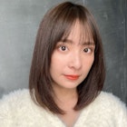 小顔似合わせカットミディアムフェミニンロングメルティカラー