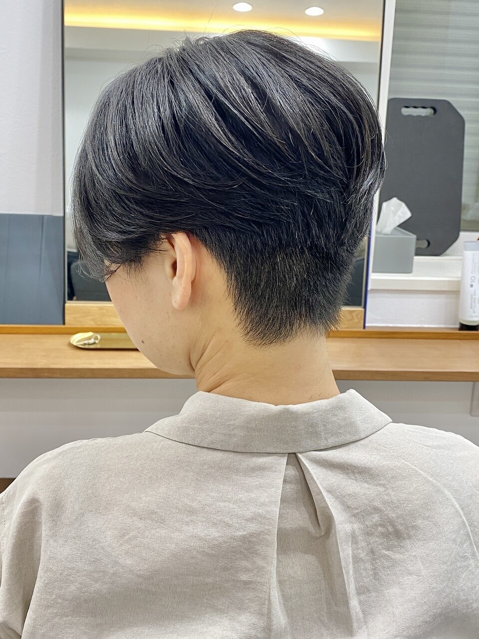 バレイヤージュ髪質改善おさまる透明感白髪染めグレージュ中野