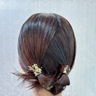 お呼ばれ タイトヘア×金箔