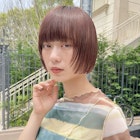 ミニボブ レイヤーボブ オレンジカラー 暖色 フルバング【Riku】