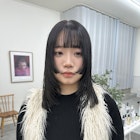 姫カット ミディアムフェイスレイヤー ブルーグレージュ