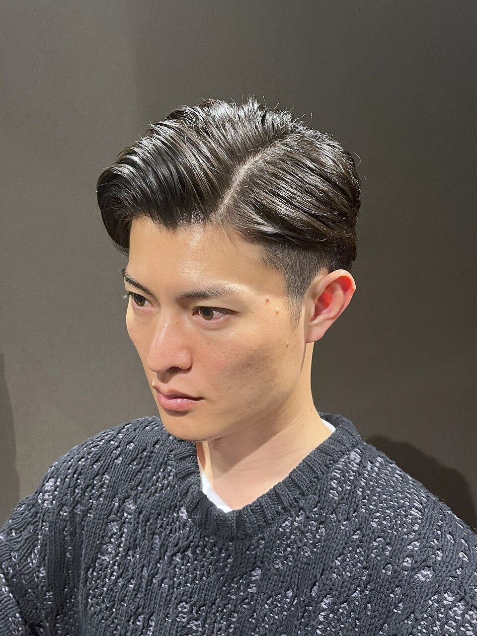 ビジネスフォーマル ツーブロックショート 七三オールバック
