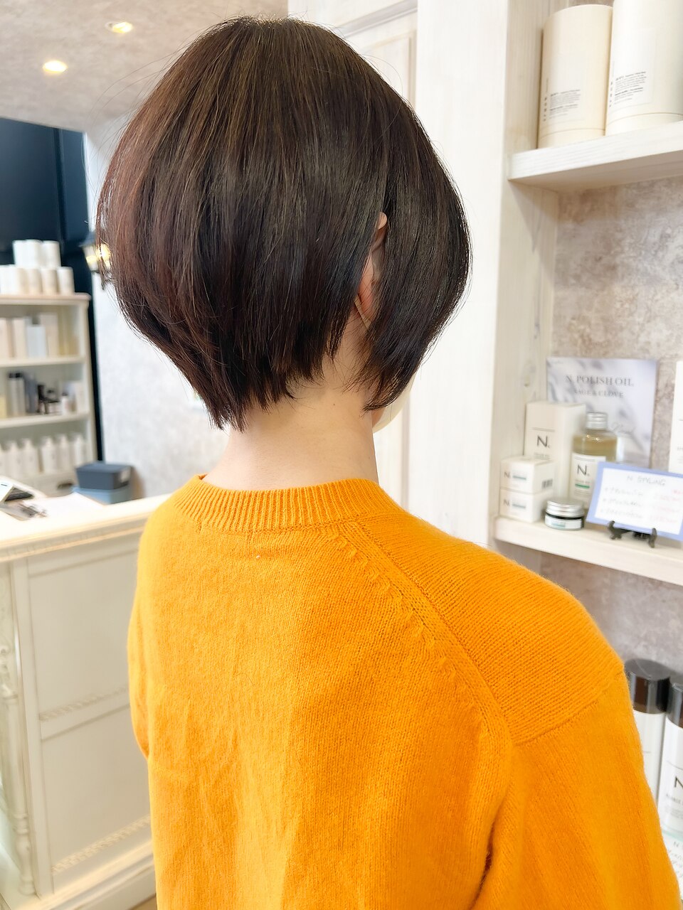 福山市美容室Caaryナチュラルストレートパーマショートヘア