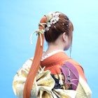 成人式スタイル/ポニーテール/金粉