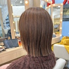 AVEDAベージュカラー×切りっぱなしボブ