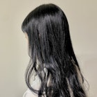 ナチュラル黒染めブラック艶感ストレート美肌透明ブラックカラー