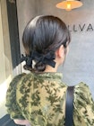 ヘアアレンジ編み込みお団子まとめ髪結婚式ヘアパーティヘア立川
