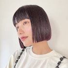 ピンクブラウン/ラベンダー/レッドブラウン/ボブ/フルバング