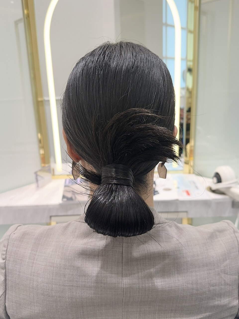 結婚式ヘアセット タイトシニヨンアレンジ