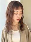 ブラウンベージュ/ロングアレンジ/パーマ風