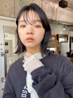 ダークブラウンシースルーバング大人ボブロブ簡単スタイリング