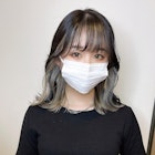 イメチェン 丸型 インナーカラー ハッシュカット 美髪