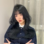 ブルーブラック/艶髪/姫カット/顔周りカット/天神韓国ヘア