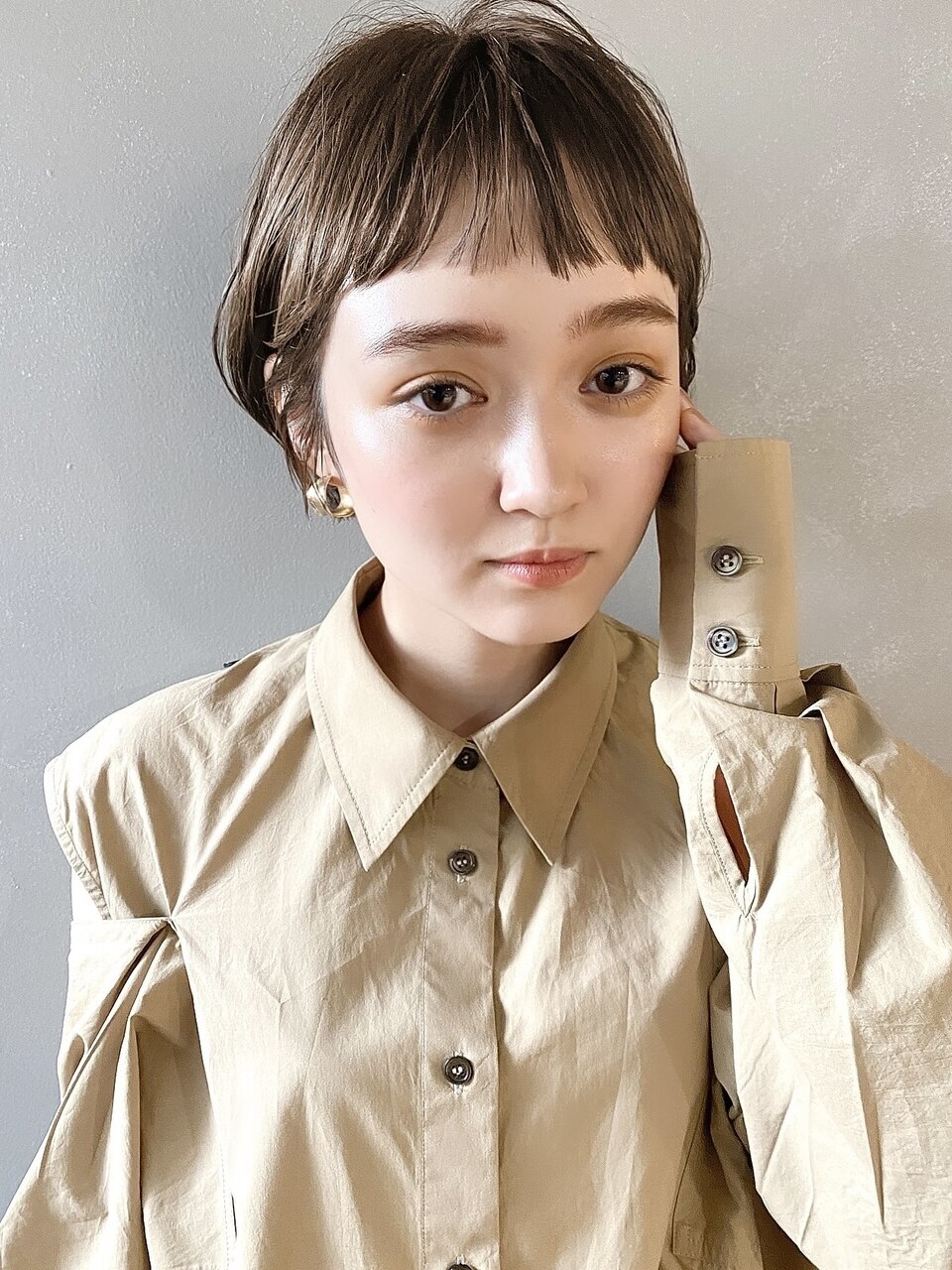 【PARK】束感ワイドショートバング×シアーベージュ