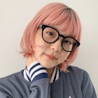 暖色カラー/暖色/オレンジ/ピンク/ボブ/重めカット