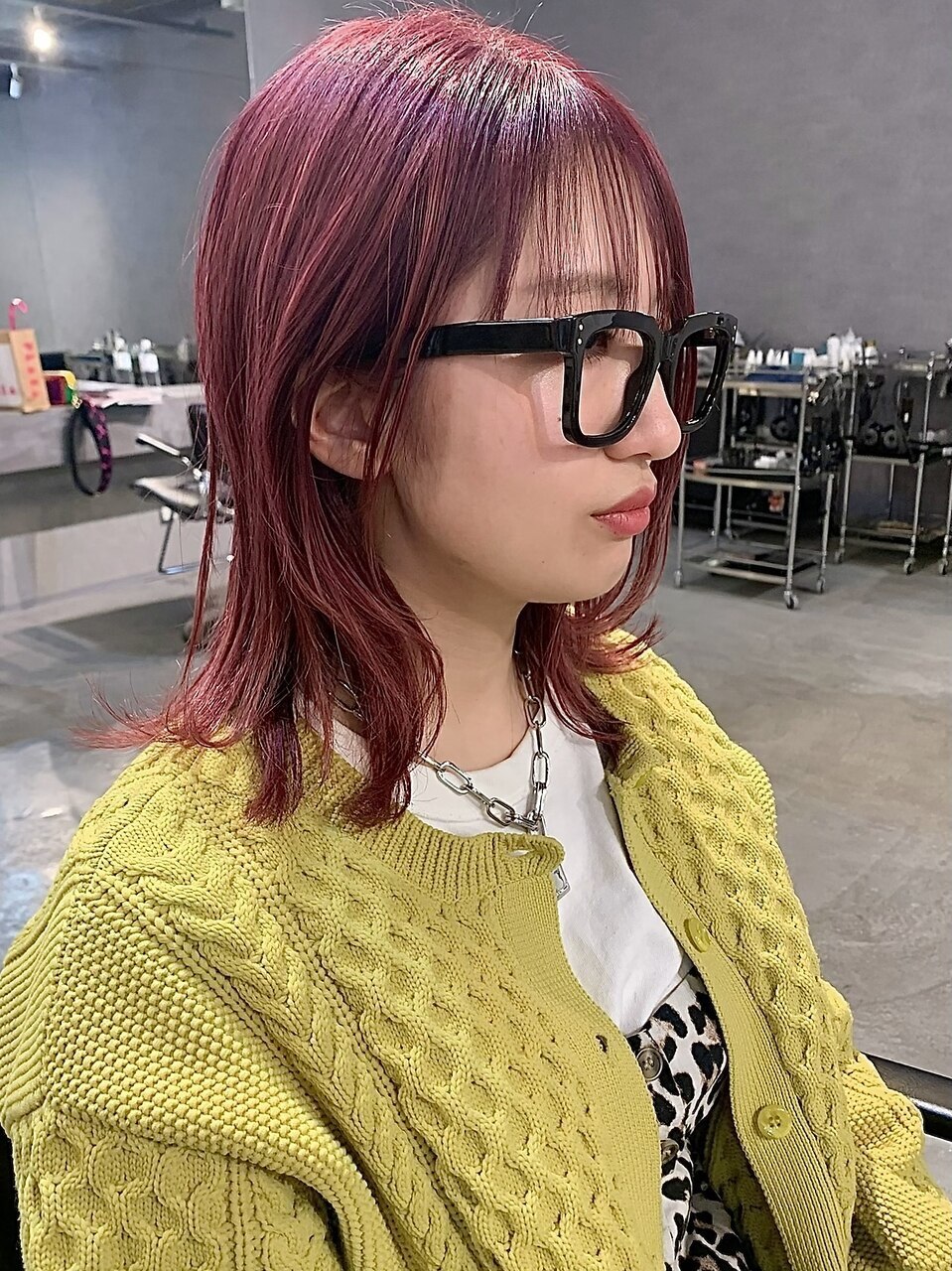 【 ミディアムレイヤー ×  チェリーレッド 】浅野美紀