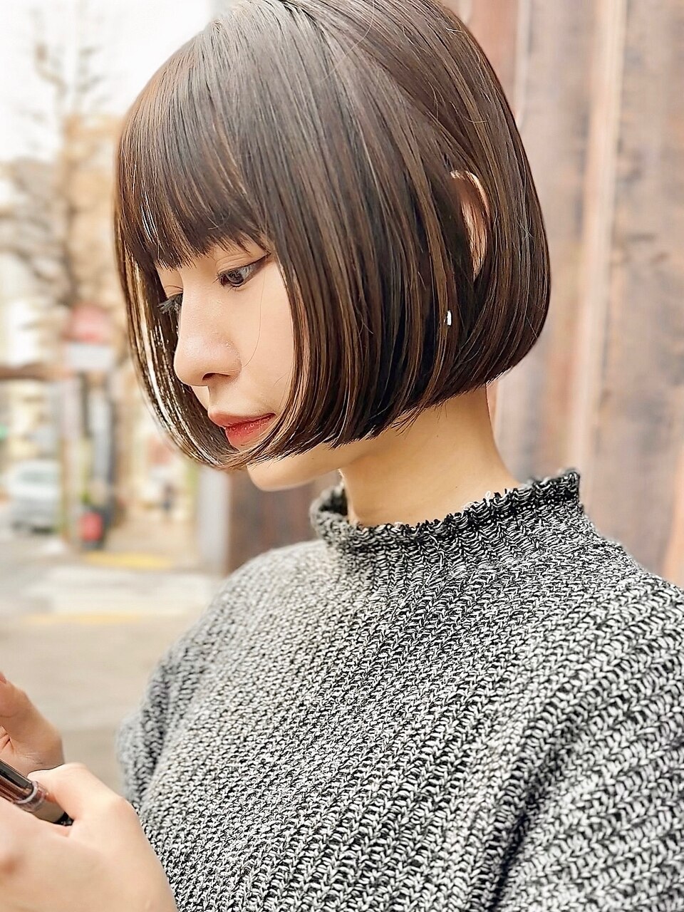 ふんわりボブ小顔ヘア簡単スタイリングツヤ髪スタイリング