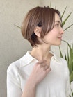 ショート大人ショートベージュカラーブリーチしない透明感カラー