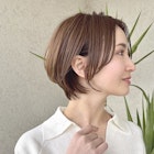 ショート大人ショートベージュカラーブリーチしない透明感カラー