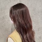 ブリーチなしピンクベージュロングレイヤー艶髪