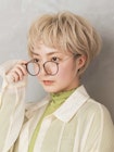 ハイトーンショート×ミルクティーベージュ