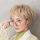 ハイトーンショート×ミルクティーベージュ