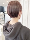 福山市美容室Caary春ヘア艶ミニボブパープルブラウンカラー
