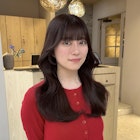 ピンクラベンダー/艶髪/顔周りカット/天神韓国ヘア