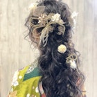 卒業式ヘアアレンジ 編みおろしハーフアップ