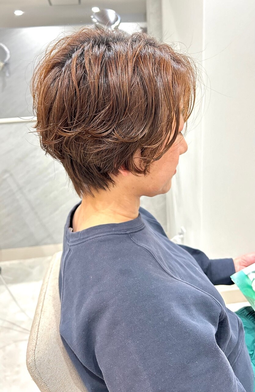 大人のニュアンスパーマショート30代/40代/50代