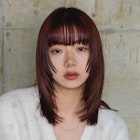 暖色カラー/レイヤーカット/小顔カット/顔まわりカット/姫カット