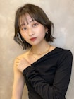 切りっぱなしボブ美髪ピンクブラウンくびれミディ M20240314