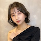 切りっぱなしボブ美髪ピンクブラウンくびれミディ M20240314