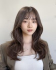 韓国風パーマ/コテ巻き風パーマ/髪質改善/グレージュ/韓国