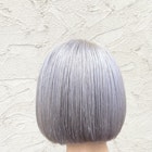 ホワイトシルバー×ミニボブ