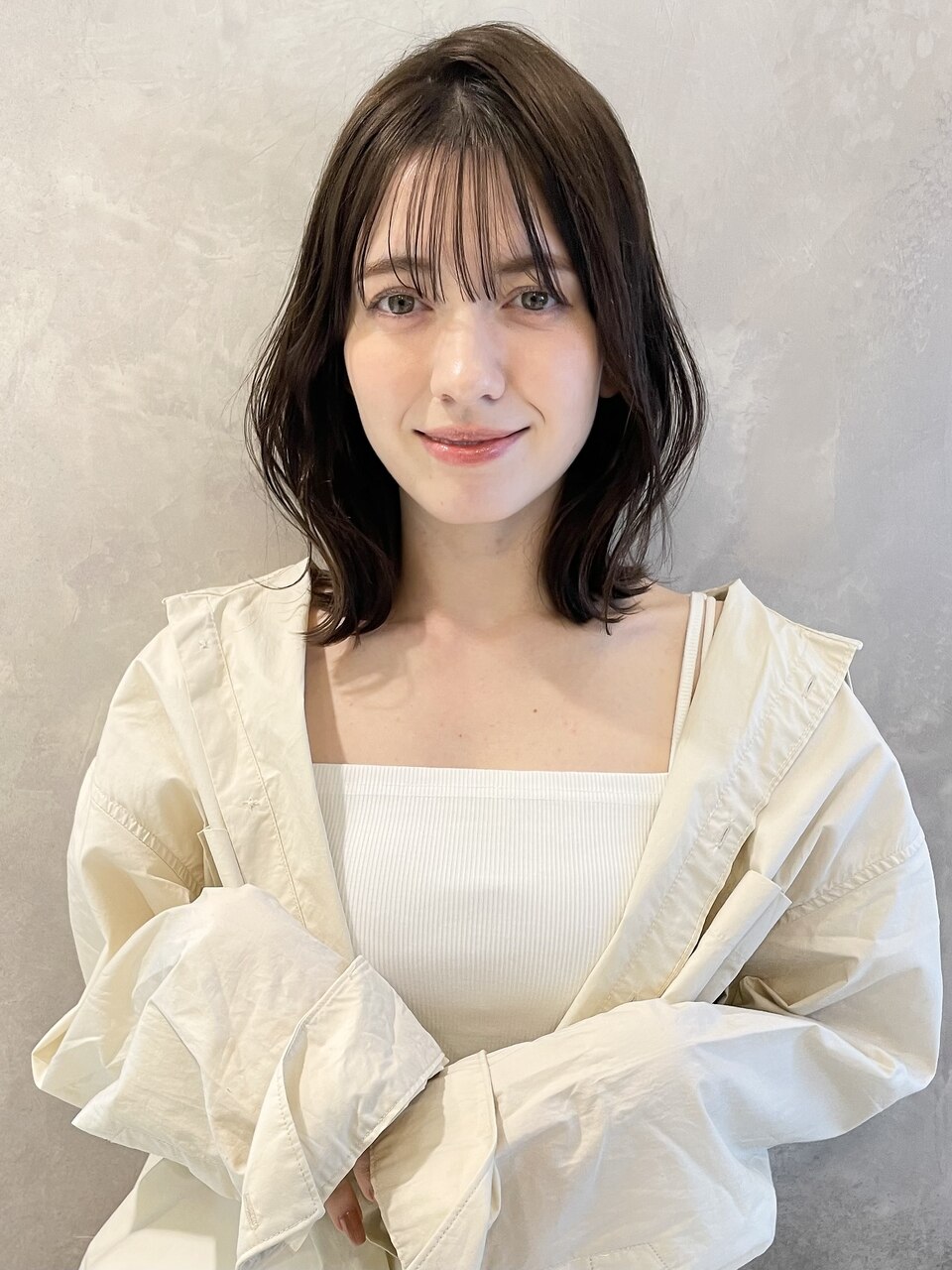 切りっぱなしボブ 美髪 ピンクブラウン くびれミディ M20240328