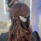 結婚式 二次会 お呼ばれ ゆるふわハーフアップ×アクセサリー付