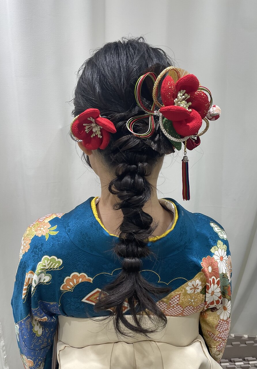 卒業式編み下ろしヘア♪./卒業式ヘア/あみおろし/袴ヘア