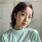 ボブレイヤー無造作カール大人かわいいハニーベージュお洒落ヘア