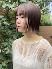 切りっぱなしボブ/美髪/ピンクブラウン[池袋駅]